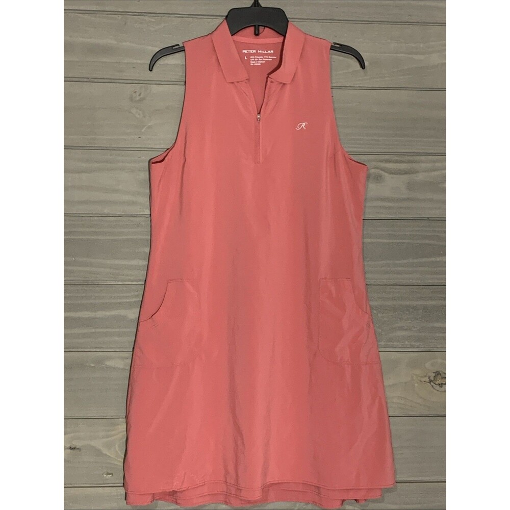 Peter Millar Golf Dress Womens L Rose Pink Pockets Activewear Tennis Summer